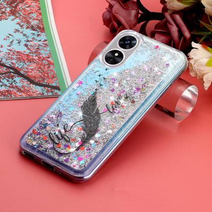For Oppo A17 4G / A17k 4G Quicksand Phone Case Embossment Pattern Anti-drop Phone TPU Cover
