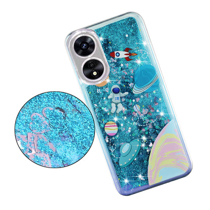 For Oppo A17 4G / A17k 4G Quicksand Phone Case Embossment Pattern Anti-drop Phone TPU Cover