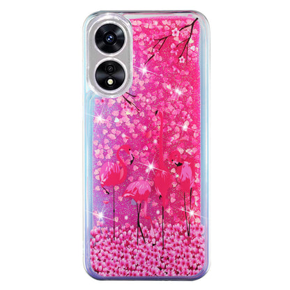 For Oppo A17 4G / A17k 4G Quicksand Phone Case Embossment Pattern Anti-drop Phone TPU Cover