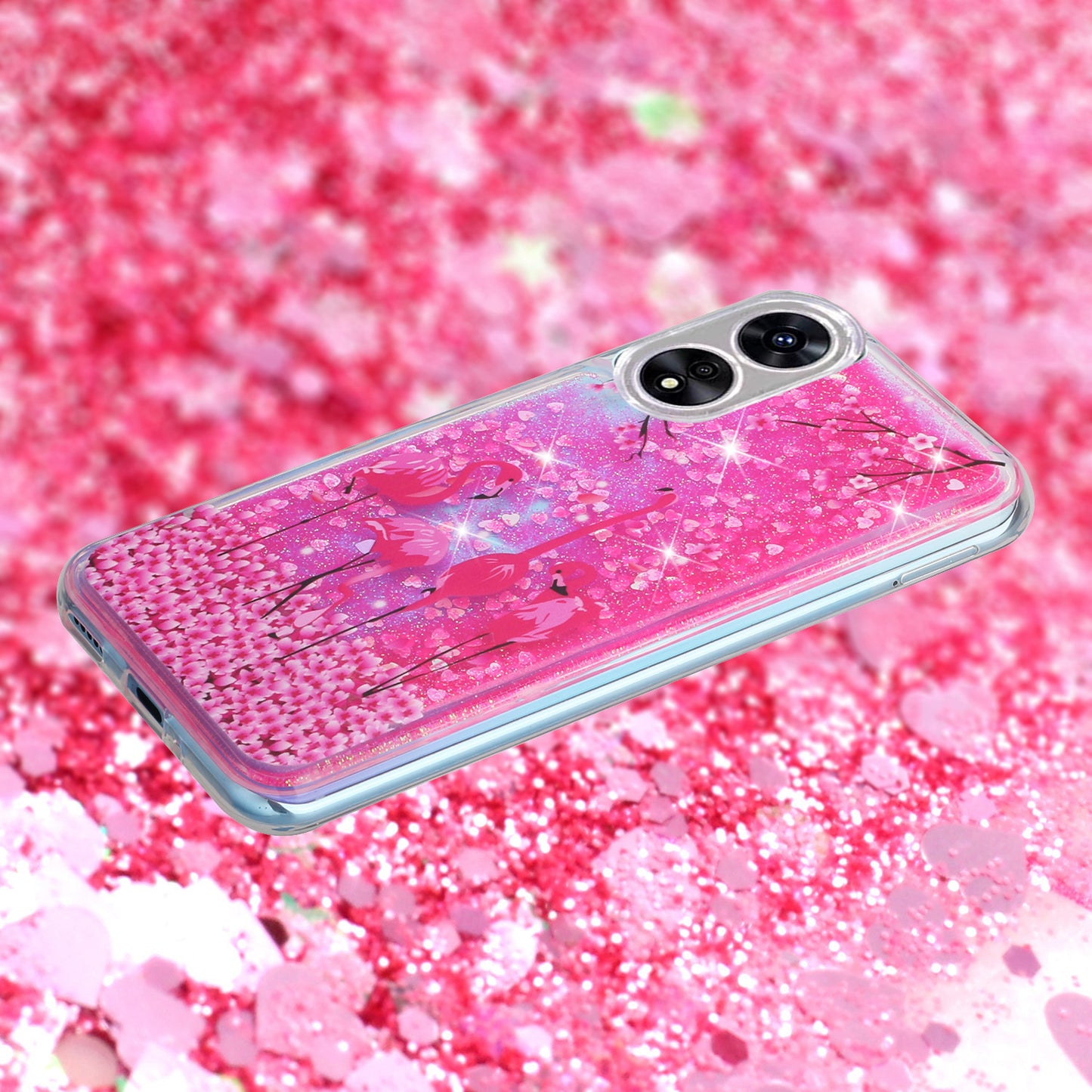 For Oppo A17 4G / A17k 4G Quicksand Phone Case Embossment Pattern Anti-drop Phone TPU Cover