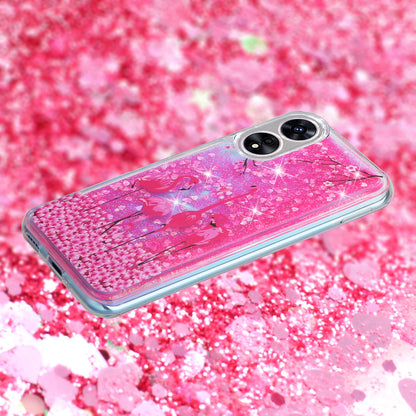 For Oppo A17 4G / A17k 4G Quicksand Phone Case Embossment Pattern Anti-drop Phone TPU Cover