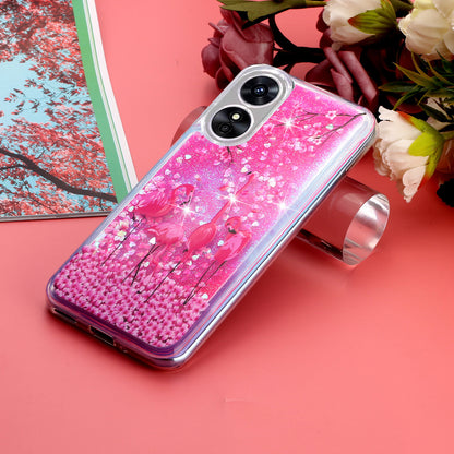 For Oppo A17 4G / A17k 4G Quicksand Phone Case Embossment Pattern Anti-drop Phone TPU Cover
