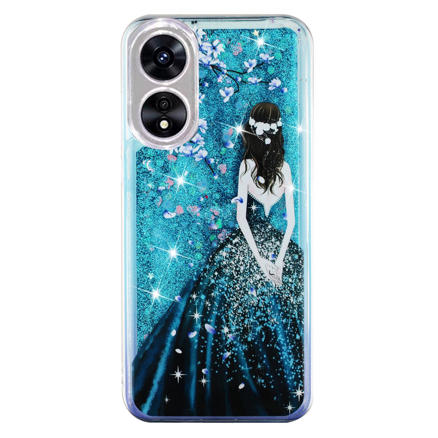 For Oppo A17 4G / A17k 4G Quicksand Phone Case Embossment Pattern Anti-drop Phone TPU Cover