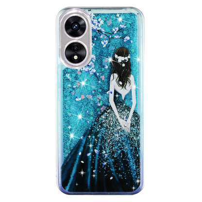 For Oppo A17 4G / A17k 4G Quicksand Phone Case Embossment Pattern Anti-drop Phone TPU Cover