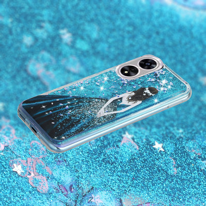 For Oppo A17 4G / A17k 4G Quicksand Phone Case Embossment Pattern Anti-drop Phone TPU Cover