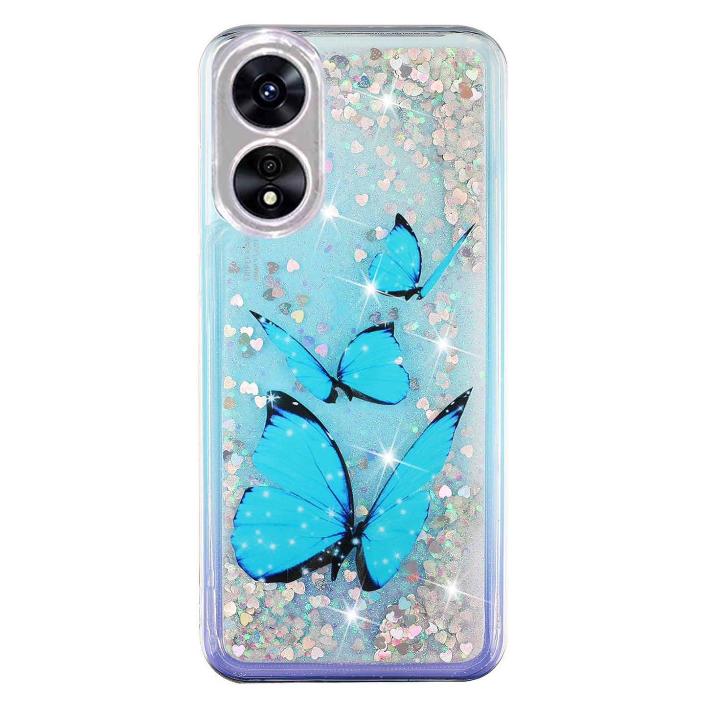 For Oppo A17 4G / A17k 4G Quicksand Phone Case Embossment Pattern Anti-drop Phone TPU Cover