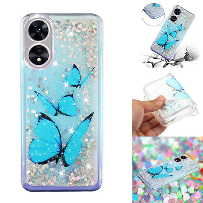 For Oppo A17 4G / A17k 4G Quicksand Phone Case Embossment Pattern Anti-drop Phone TPU Cover