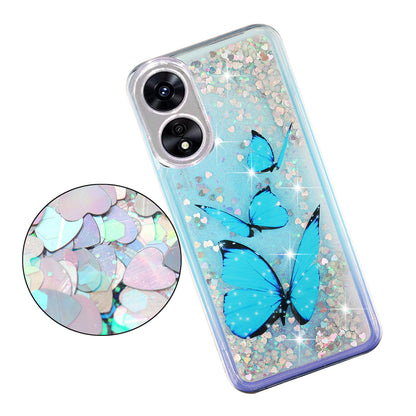 For Oppo A17 4G / A17k 4G Quicksand Phone Case Embossment Pattern Anti-drop Phone TPU Cover