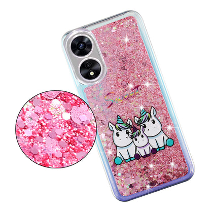 For Oppo A17 4G / A17k 4G Quicksand Phone Case Embossment Pattern Anti-drop Phone TPU Cover