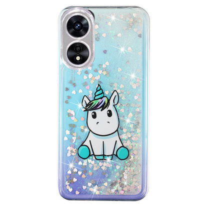 For Oppo A17 4G / A17k 4G Quicksand Phone Case Embossment Pattern Anti-drop Phone TPU Cover