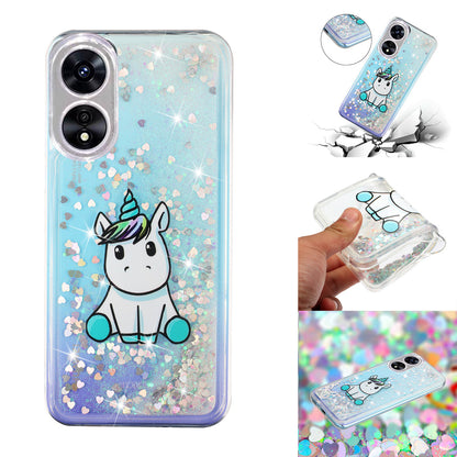 For Oppo A17 4G / A17k 4G Quicksand Phone Case Embossment Pattern Anti-drop Phone TPU Cover