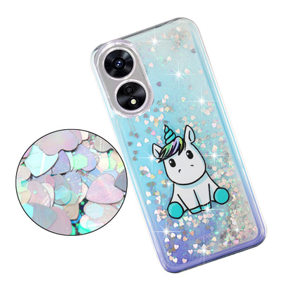For Oppo A17 4G / A17k 4G Quicksand Phone Case Embossment Pattern Anti-drop Phone TPU Cover