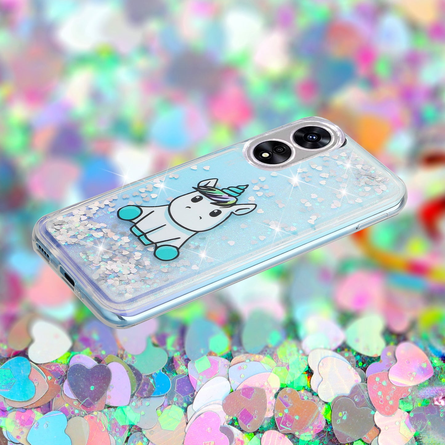 For Oppo A17 4G / A17k 4G Quicksand Phone Case Embossment Pattern Anti-drop Phone TPU Cover