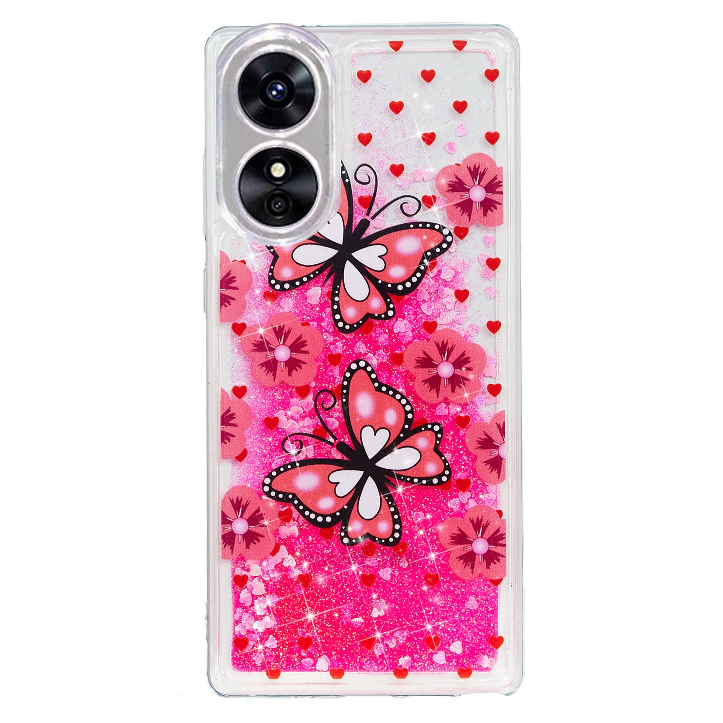 For Oppo A17 4G / A17k 4G Quicksand Phone Case Embossment Pattern Anti-drop Phone TPU Cover