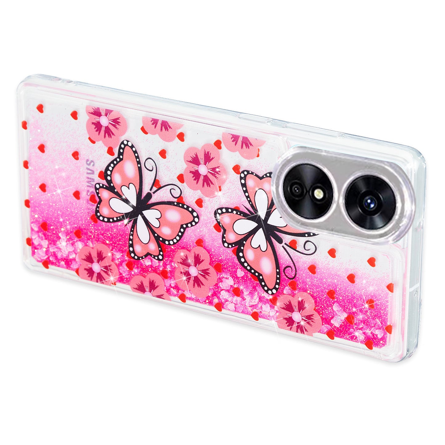 For Oppo A17 4G / A17k 4G Quicksand Phone Case Embossment Pattern Anti-drop Phone TPU Cover