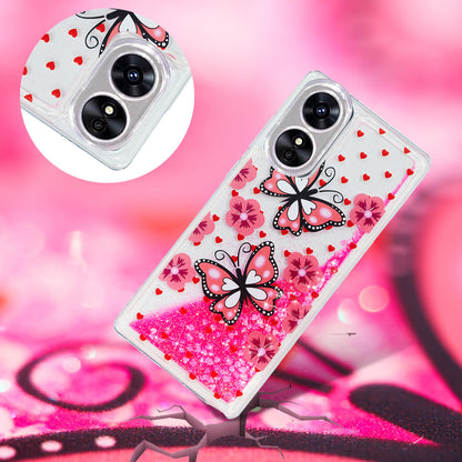 For Oppo A17 4G / A17k 4G Quicksand Phone Case Embossment Pattern Anti-drop Phone TPU Cover