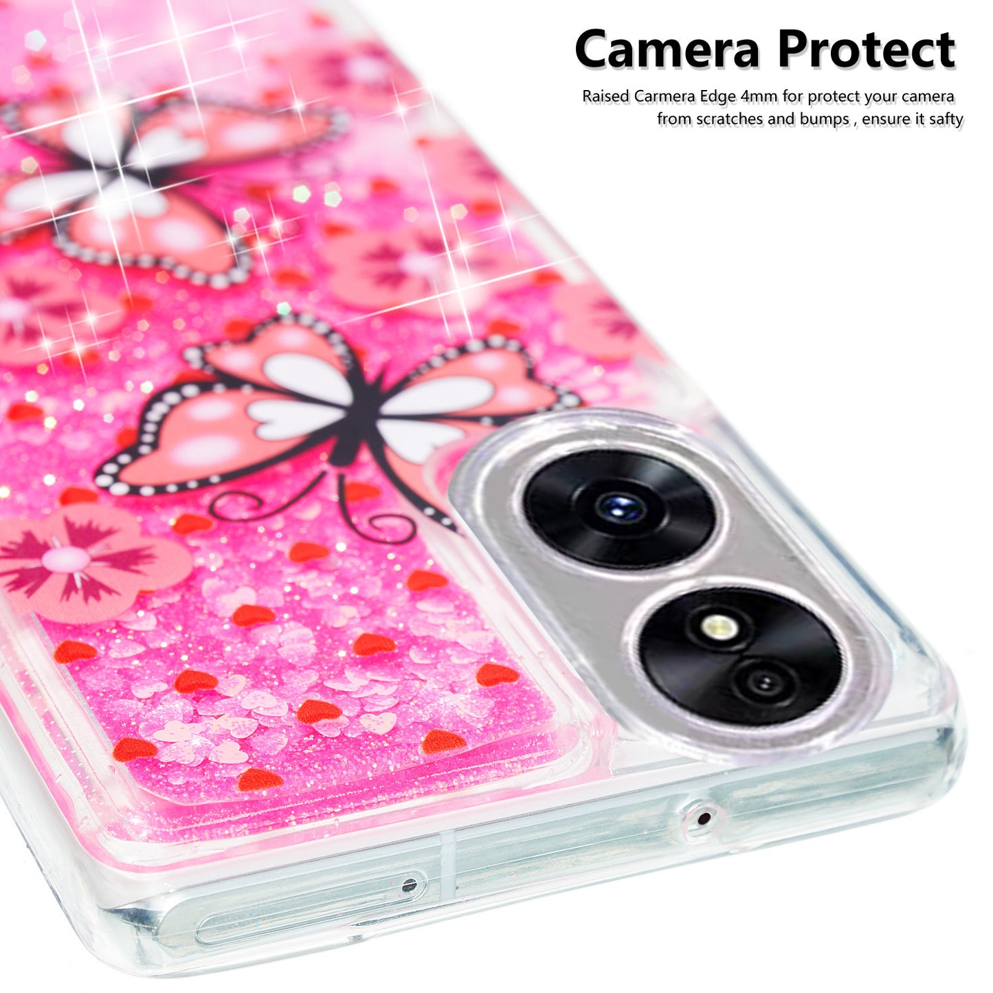For Oppo A17 4G / A17k 4G Quicksand Phone Case Embossment Pattern Anti-drop Phone TPU Cover