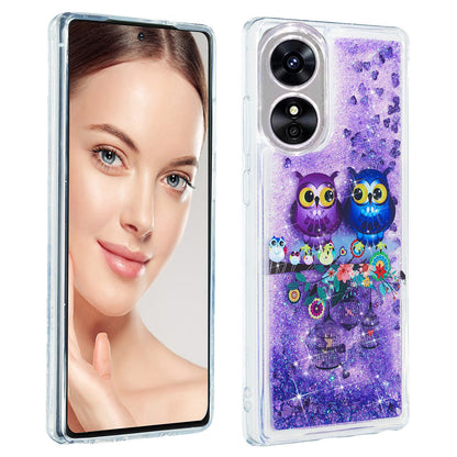 For Oppo A17 4G / A17k 4G Quicksand Phone Case Embossment Pattern Anti-drop Phone TPU Cover