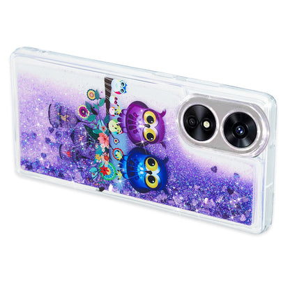 For Oppo A17 4G / A17k 4G Quicksand Phone Case Embossment Pattern Anti-drop Phone TPU Cover