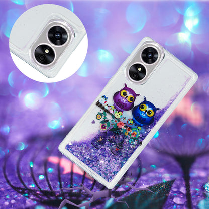 For Oppo A17 4G / A17k 4G Quicksand Phone Case Embossment Pattern Anti-drop Phone TPU Cover