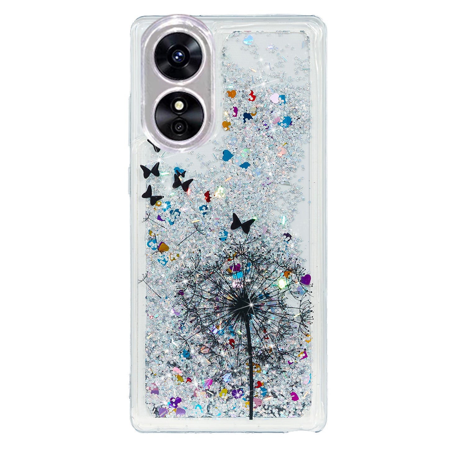 For Oppo A17 4G / A17k 4G Quicksand Phone Case Embossment Pattern Anti-drop Phone TPU Cover