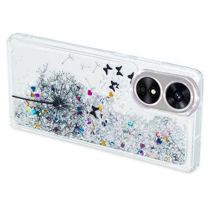 For Oppo A17 4G / A17k 4G Quicksand Phone Case Embossment Pattern Anti-drop Phone TPU Cover