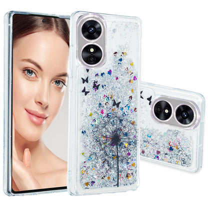 For Oppo A17 4G / A17k 4G Quicksand Phone Case Embossment Pattern Anti-drop Phone TPU Cover