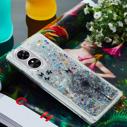 For Oppo A17 4G / A17k 4G Quicksand Phone Case Embossment Pattern Anti-drop Phone TPU Cover
