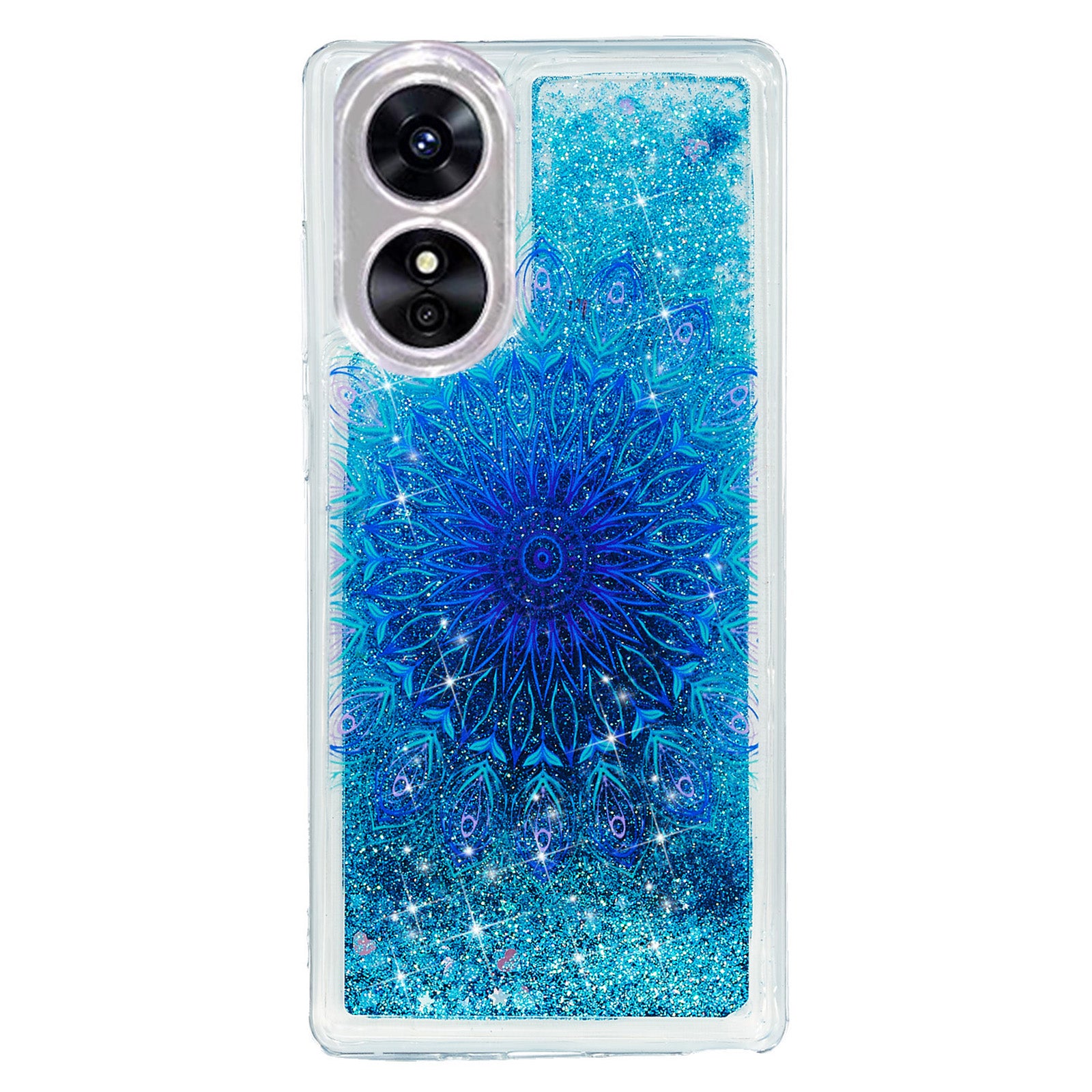 For Oppo A17 4G / A17k 4G Quicksand Phone Case Embossment Pattern Anti-drop Phone TPU Cover