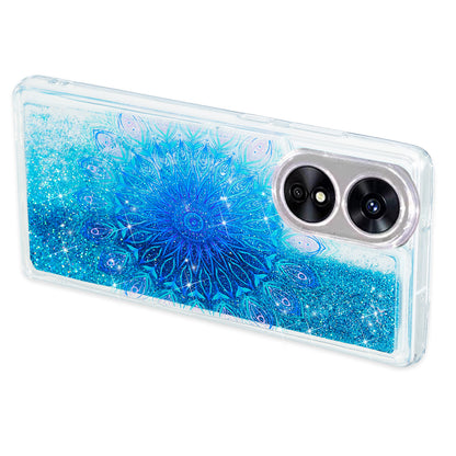 For Oppo A17 4G / A17k 4G Quicksand Phone Case Embossment Pattern Anti-drop Phone TPU Cover