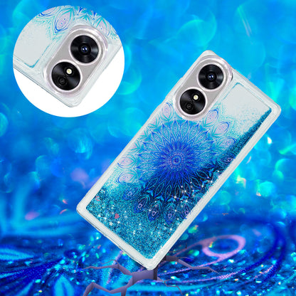 For Oppo A17 4G / A17k 4G Quicksand Phone Case Embossment Pattern Anti-drop Phone TPU Cover