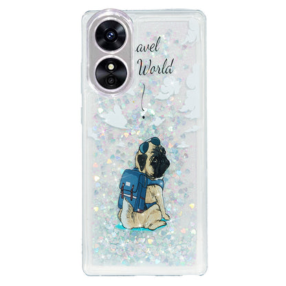 For Oppo A17 4G / A17k 4G Quicksand Phone Case Embossment Pattern Anti-drop Phone TPU Cover