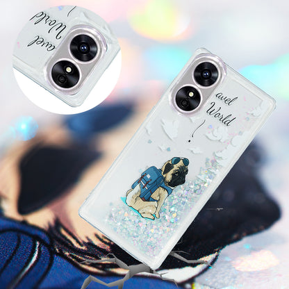 For Oppo A17 4G / A17k 4G Quicksand Phone Case Embossment Pattern Anti-drop Phone TPU Cover