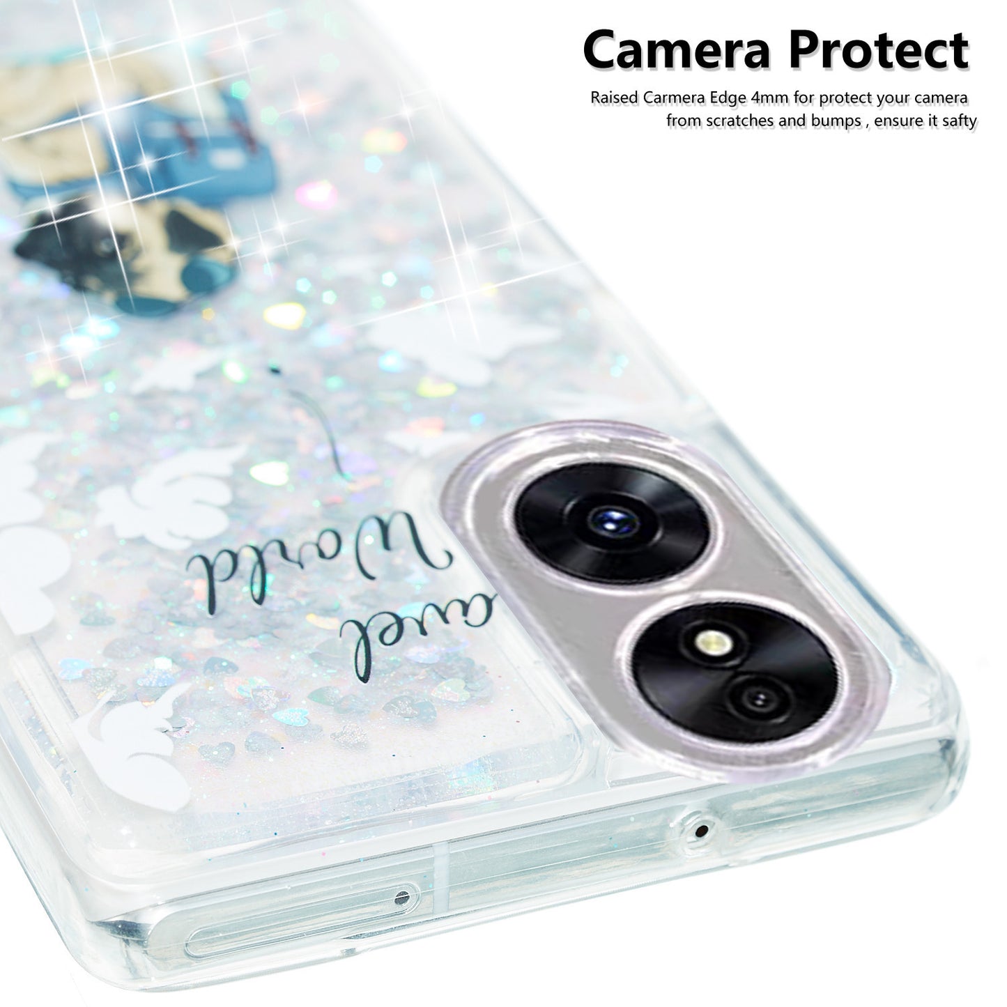 For Oppo A17 4G / A17k 4G Quicksand Phone Case Embossment Pattern Anti-drop Phone TPU Cover