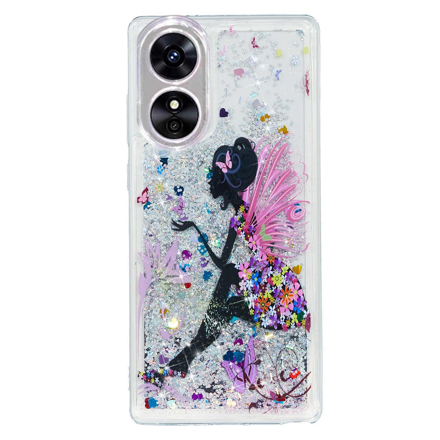 For Oppo A17 4G / A17k 4G Quicksand Phone Case Embossment Pattern Anti-drop Phone TPU Cover