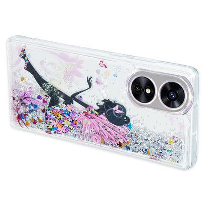 For Oppo A17 4G / A17k 4G Quicksand Phone Case Embossment Pattern Anti-drop Phone TPU Cover