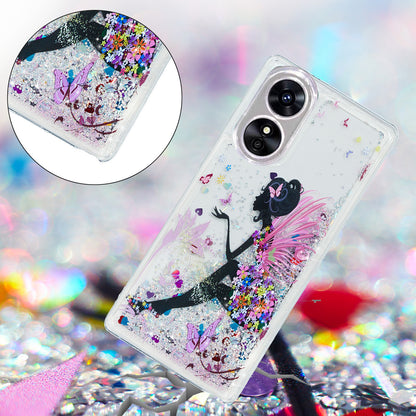 For Oppo A17 4G / A17k 4G Quicksand Phone Case Embossment Pattern Anti-drop Phone TPU Cover