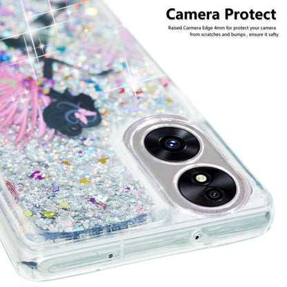 For Oppo A17 4G / A17k 4G Quicksand Phone Case Embossment Pattern Anti-drop Phone TPU Cover
