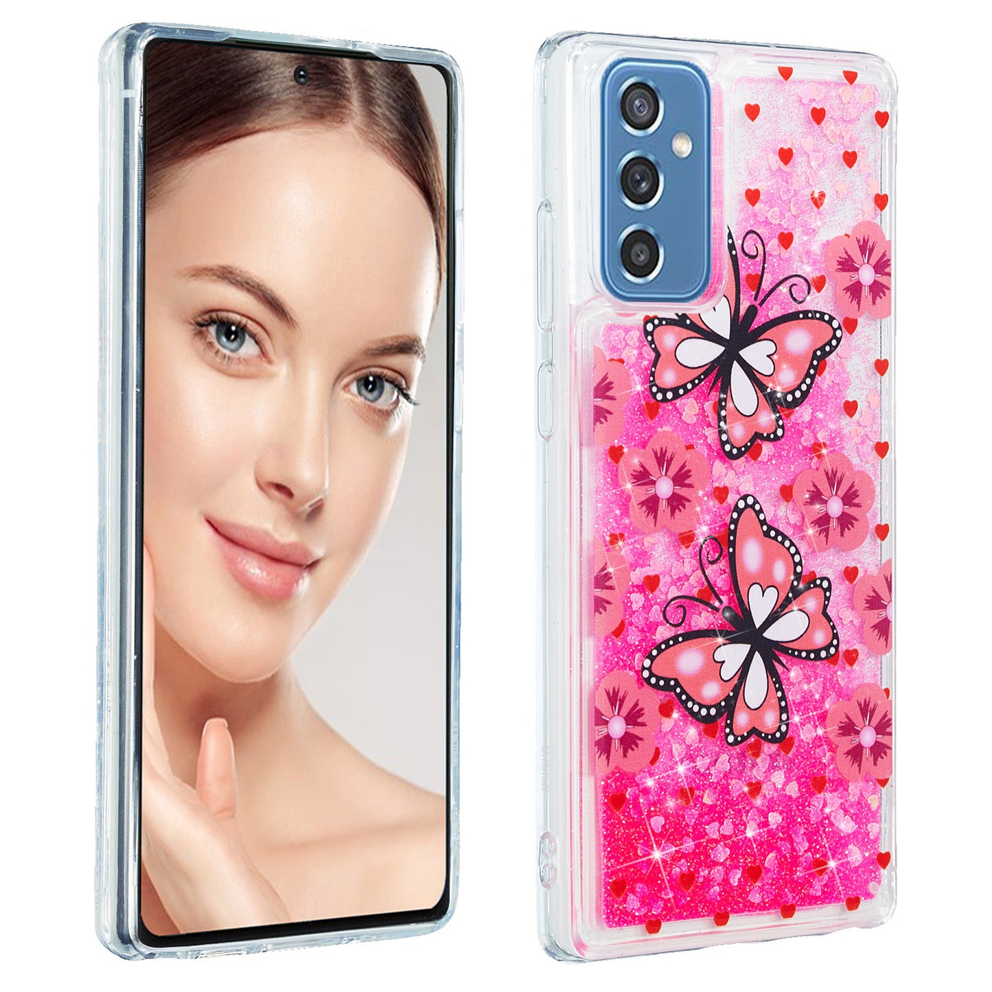 For Samsung Galaxy A34 5G Soft TPU Liquid Quicksand Phone Case Embossment Pattern Cellphone Cover