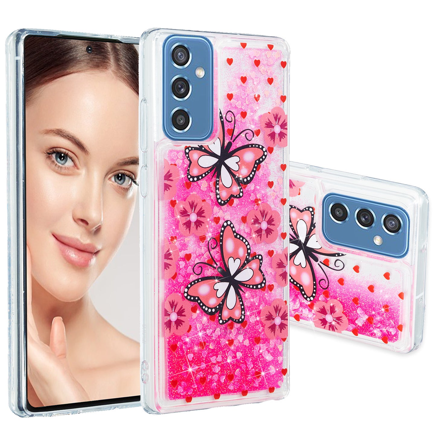 For Samsung Galaxy A34 5G Soft TPU Liquid Quicksand Phone Case Embossment Pattern Cellphone Cover