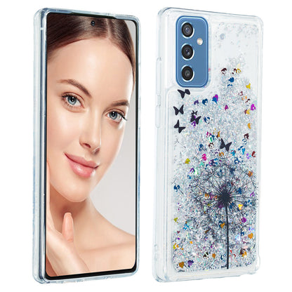 For Samsung Galaxy A34 5G Soft TPU Liquid Quicksand Phone Case Embossment Pattern Cellphone Cover