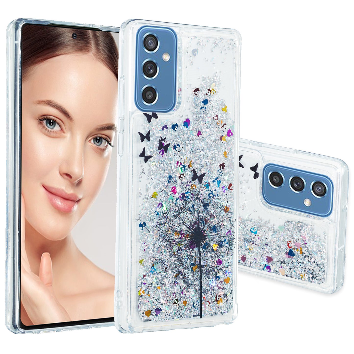 For Samsung Galaxy A34 5G Soft TPU Liquid Quicksand Phone Case Embossment Pattern Cellphone Cover