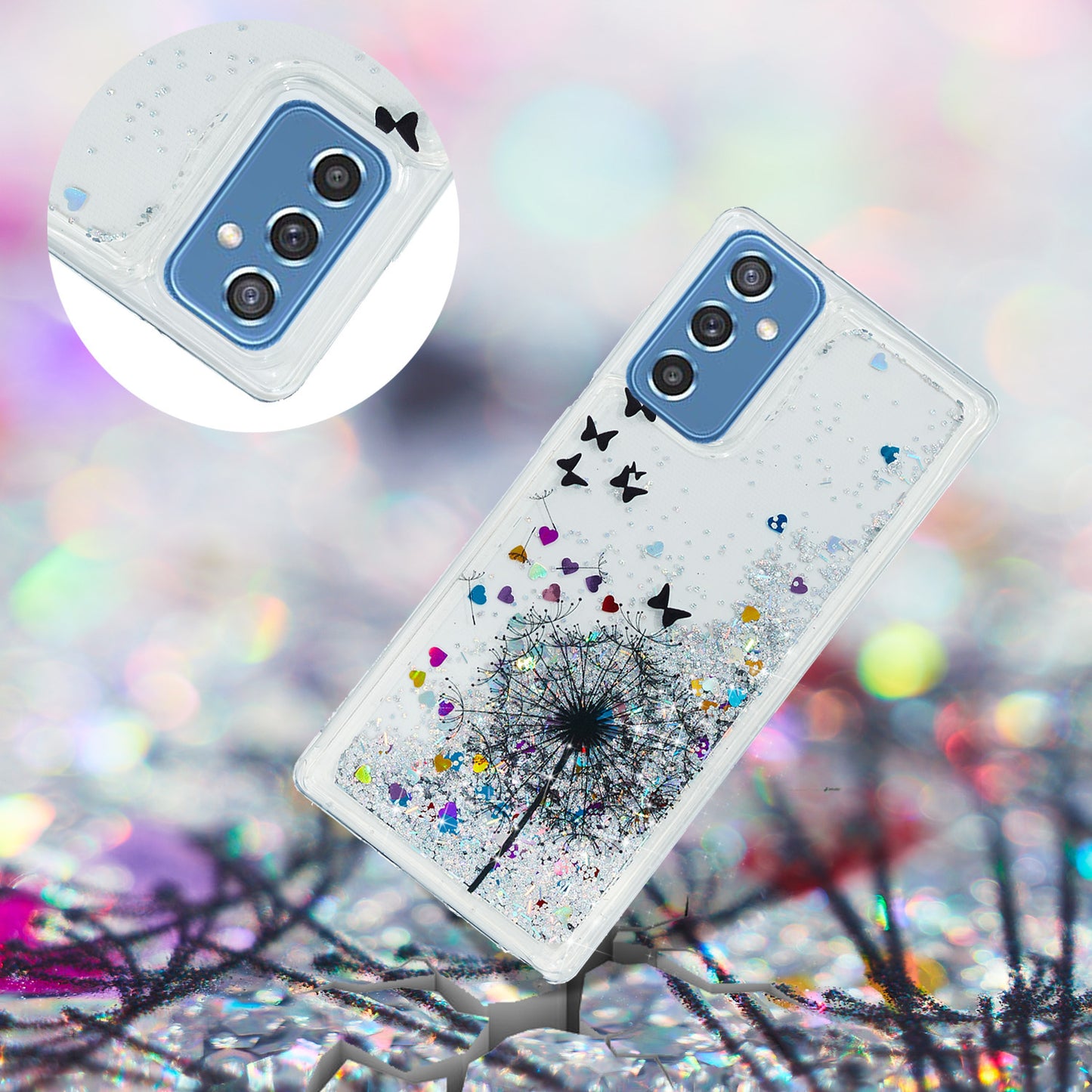 For Samsung Galaxy A34 5G Soft TPU Liquid Quicksand Phone Case Embossment Pattern Cellphone Cover