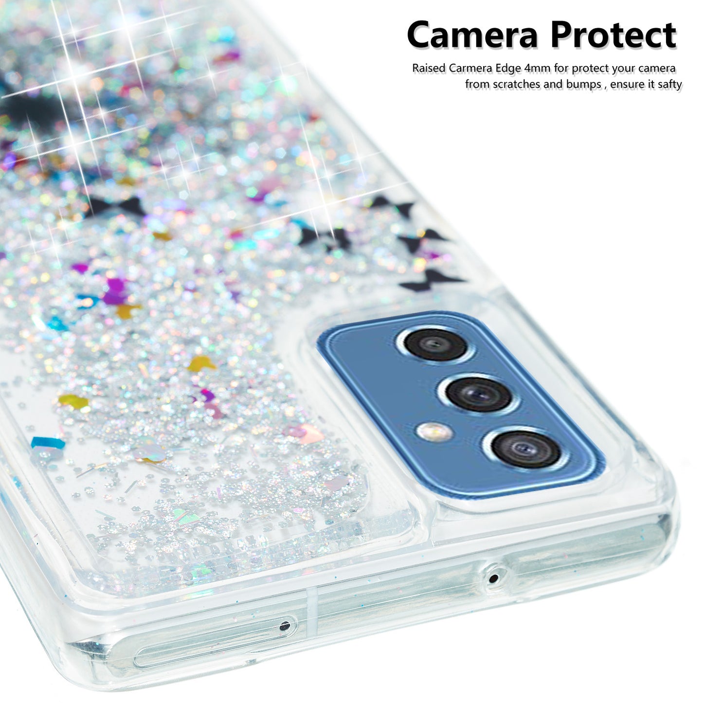 For Samsung Galaxy A34 5G Soft TPU Liquid Quicksand Phone Case Embossment Pattern Cellphone Cover