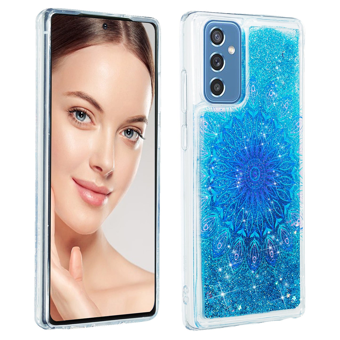 For Samsung Galaxy A34 5G Soft TPU Liquid Quicksand Phone Case Embossment Pattern Cellphone Cover