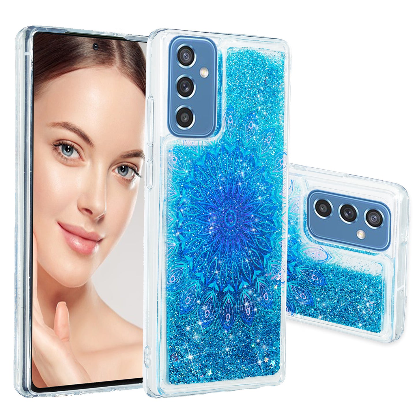 For Samsung Galaxy A34 5G Soft TPU Liquid Quicksand Phone Case Embossment Pattern Cellphone Cover