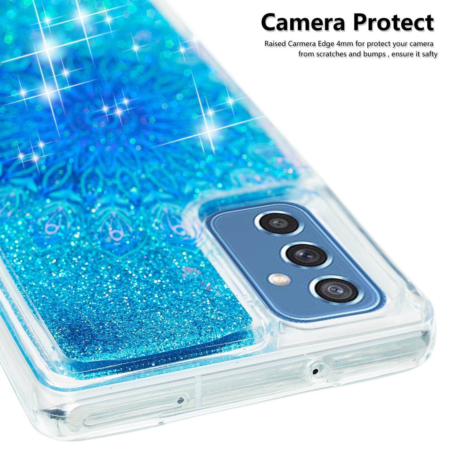 For Samsung Galaxy A34 5G Soft TPU Liquid Quicksand Phone Case Embossment Pattern Cellphone Cover