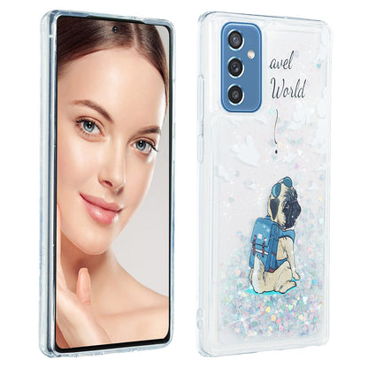 For Samsung Galaxy A34 5G Soft TPU Liquid Quicksand Phone Case Embossment Pattern Cellphone Cover