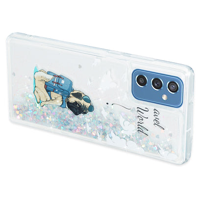 For Samsung Galaxy A34 5G Soft TPU Liquid Quicksand Phone Case Embossment Pattern Cellphone Cover