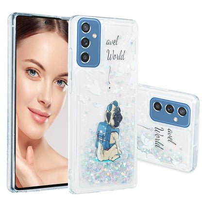 For Samsung Galaxy A34 5G Soft TPU Liquid Quicksand Phone Case Embossment Pattern Cellphone Cover